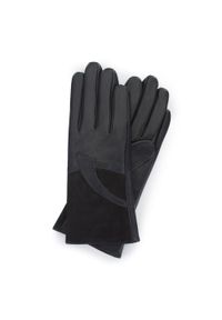 Wittchen - Damskie rękawiczki skórzane proste czarne. Kolor: czarny. Materiał: skóra. Wzór: kolorowy, aplikacja. Sezon: jesień, zima, lato. Styl: klasyczny, elegancki