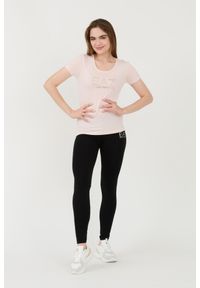 EA7 Emporio Armani - EA7 Różowy damski t-shirt z cyrkoniami, Rozmiar L. Kolor: różowy #5