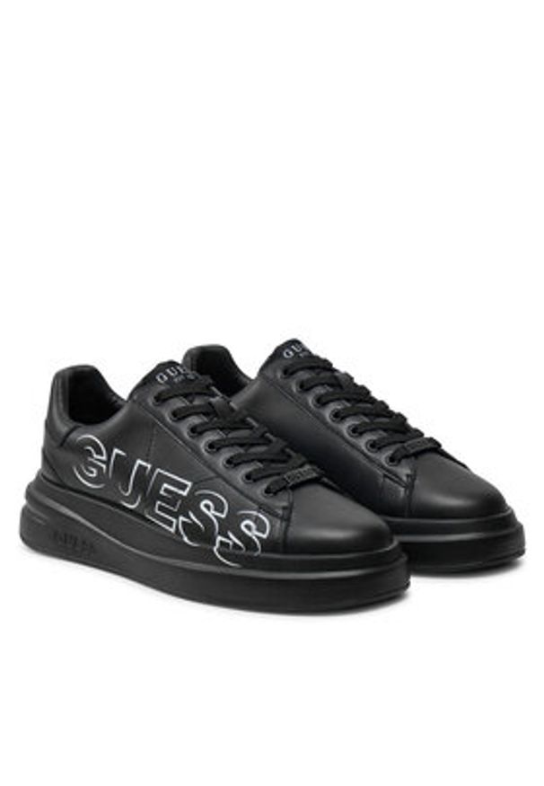 Guess Sneakersy FMPELB FAB12 Czarny. Kolor: czarny. Materiał: skóra