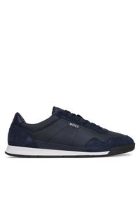 BOSS Sneakersy Titanium 50536524 Granatowy. Kolor: niebieski. Materiał: zamsz, skóra