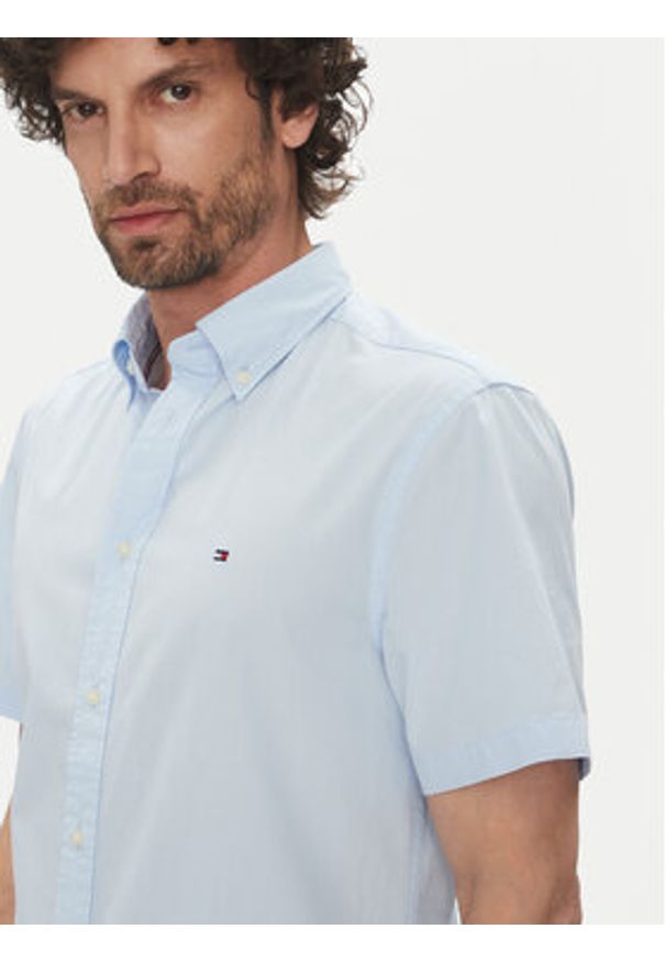 TOMMY HILFIGER - Tommy Hilfiger Koszula MW0MW37584 Błękitny Regular Fit. Kolor: niebieski. Materiał: bawełna