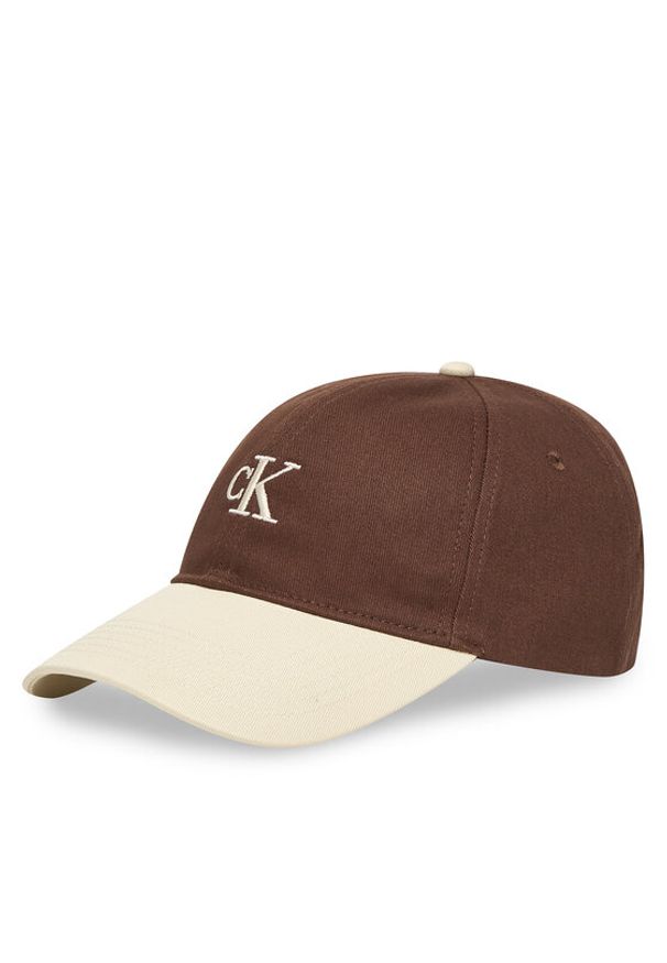 Calvin Klein Czapka z daszkiem Monogram Emb Colorblock Baseball LV04G5000G Brązowy. Kolor: brązowy. Materiał: bawełna