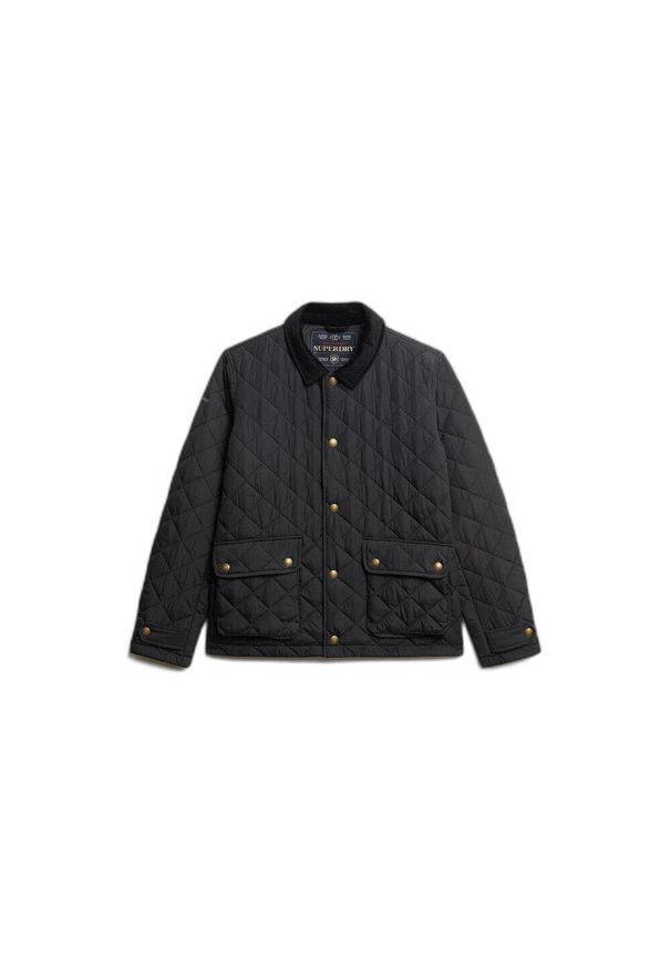Kurtka puchowa Superdry Estate Coach. Kolor: czarny. Materiał: puch