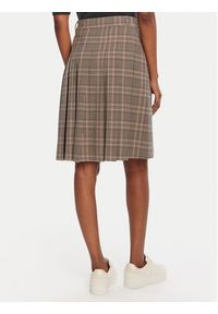 TOMMY HILFIGER - Tommy Hilfiger Spódnica plisowana WW0WW46651 Beżowy Regular Fit. Kolor: beżowy. Materiał: syntetyk, wiskoza #5