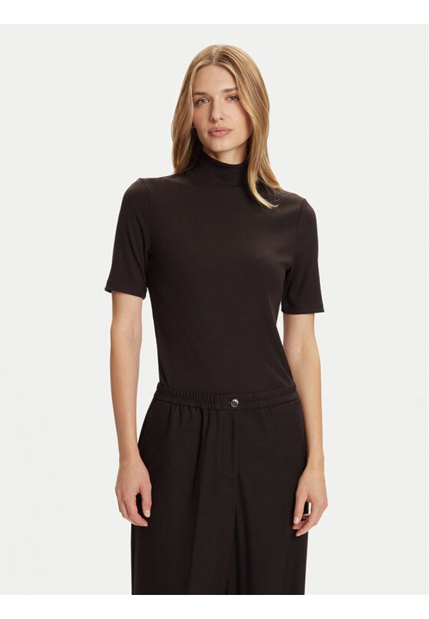 Marc O'Polo Golf M08 2076 51177 Brązowy Slim Fit. Typ kołnierza: golf, polo. Kolor: brązowy