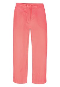 Spodnie lniane 3/4 bonprix rabarbarowy. Kolor: różowy. Materiał: len #1
