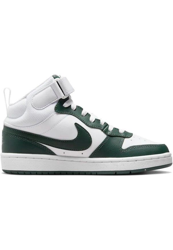 Buty do chodzenia dla dzieci Nike Court Borough Mid 2. Zapięcie: rzepy. Kolor: biały, wielokolorowy, zielony. Materiał: materiał, syntetyk. Szerokość cholewki: normalna. Model: Nike Court. Sport: turystyka piesza