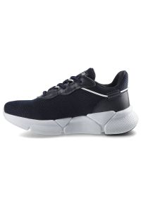 Big-Star - Sneakersy męskie Big Star, sznurowane z tekstylną cholewką wzmocnionymi panelami oraz grubą amortyzującą podeszwą, granat/biały, HH174286. Okazja: do pracy, na co dzień, na spacer. Kolor: niebieski. Materiał: materiał, skóra ekologiczna, jeans, dresówka. Szerokość cholewki: normalna. Sport: turystyka piesza #3