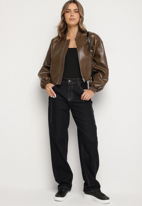 Born2be - Niebieskie Jeansy o Kroju Skinny z Regularnym Stanem Wirlexia. Okazja: na co dzień. Kolor: niebieski. Styl: casual