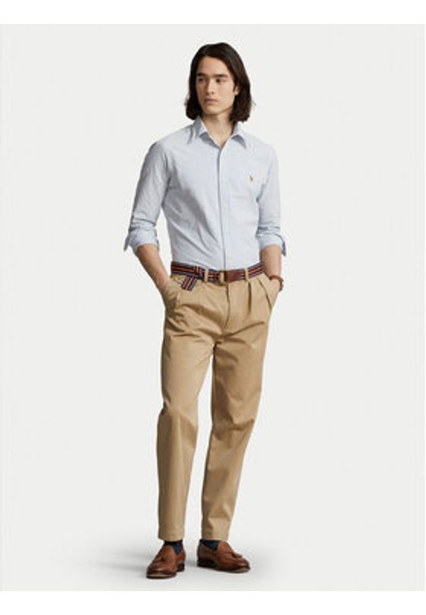 Polo Ralph Lauren Koszula 710792041004 Błękitny Custom Fit. Typ kołnierza: polo. Kolor: niebieski. Materiał: bawełna