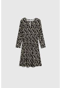 MOODO - Wzorzysta sukienka czarna. Kolor: czarny. Materiał: poliester, elastan #1
