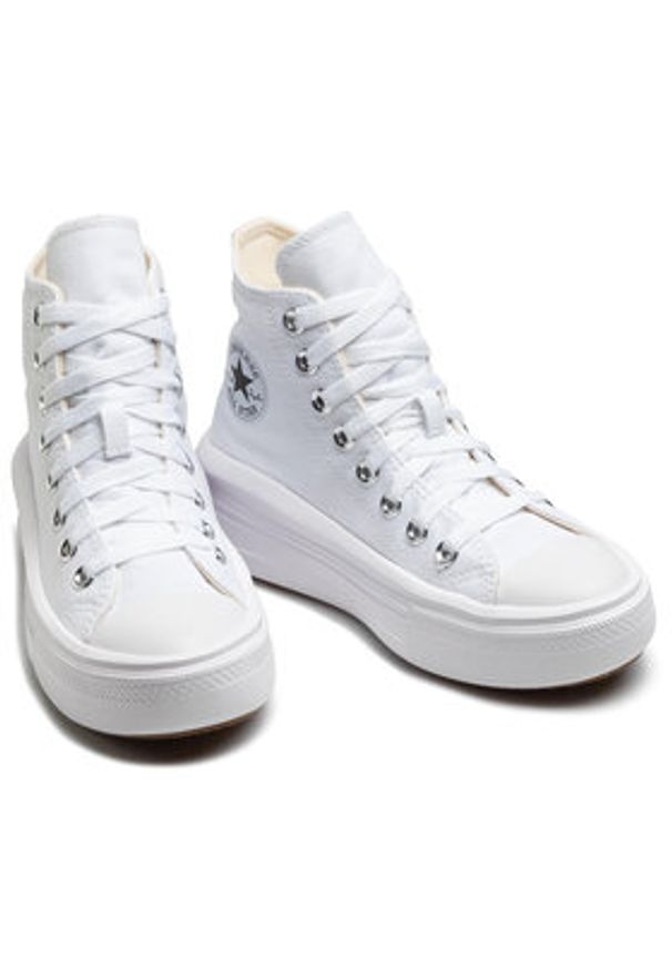 Converse Trampki Chuck Taylor All Star Move Platform 568498C Biały. Kolor: biały. Materiał: materiał. Obcas: na platformie