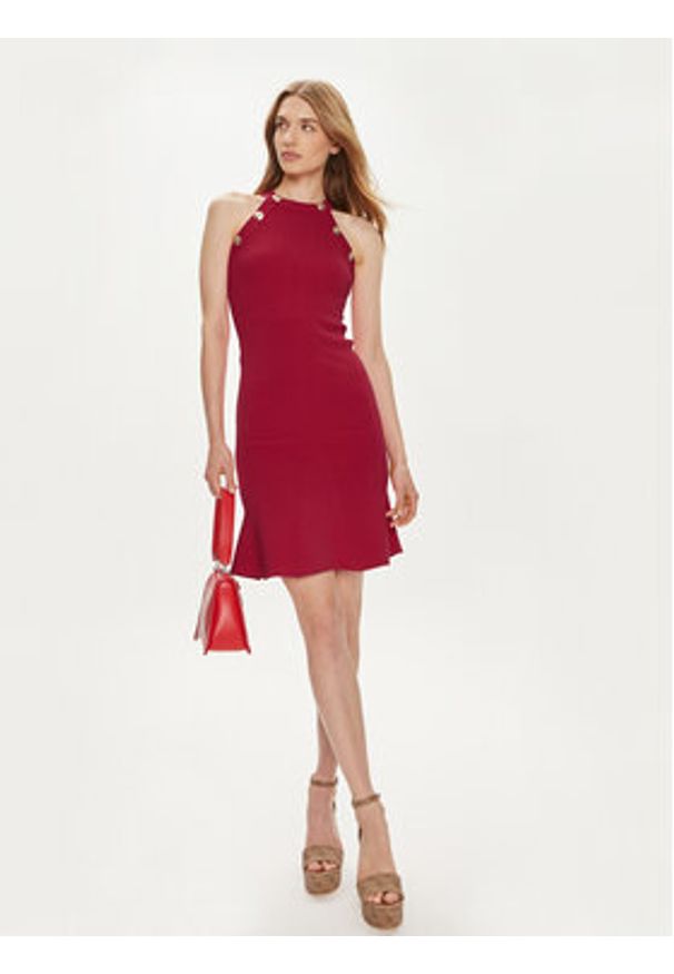 Marciano Guess Sukienka koktajlowa 4GGK04 5810Z Różowy Slim Fit. Kolor: różowy. Materiał: wiskoza. Styl: wizytowy
