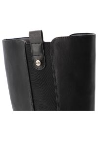 Big-Star - Czarne Kozaki Big Star Ocieplane Obuwie Damskie. Okazja: na co dzień. Wysokość cholewki: przed kolano. Kolor: czarny. Materiał: materiał. Szerokość cholewki: normalna. Sezon: zima, jesień. Styl: klasyczny, casual, elegancki #5