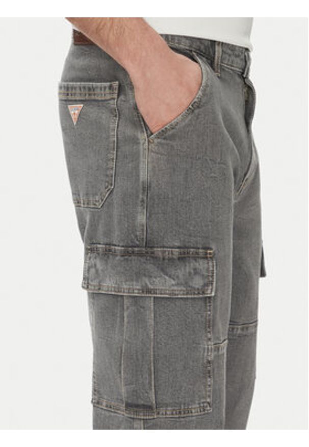 Guess Jeans Spodnie cargo M5GA88D5LW2 Szary Relaxed Fit. Kolor: szary