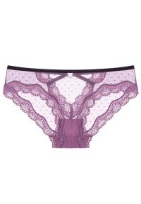 Intica - Figi koronkowe z wycięciem eleganckie i przewiewne Lubnah. Kolor: fioletowy. Materiał: koronka