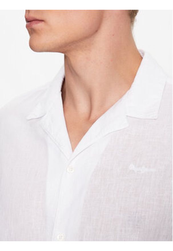 Pepe Jeans Koszula Lastingham PM307759 Biały Regular Fit. Kolor: biały. Materiał: bawełna