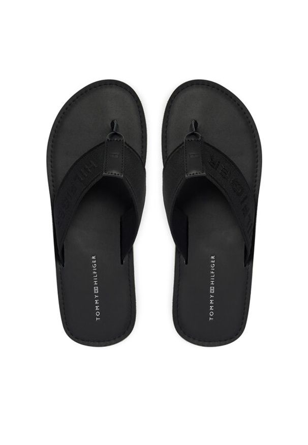 TOMMY HILFIGER - Tommy Hilfiger Japonki Jacquard Logo FM0FM05808 Czarny. Kolor: czarny. Materiał: materiał