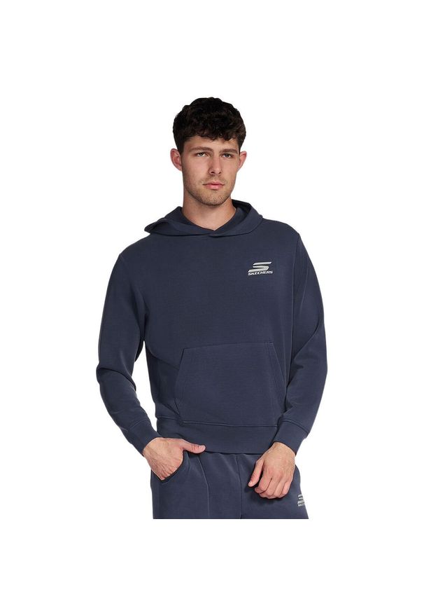 skechers - Bluza z kapturem męskie Skechers SKECHCLOUD Elevate Hoodie. Typ kołnierza: kaptur. Kolor: niebieski. Materiał: poliester, materiał
