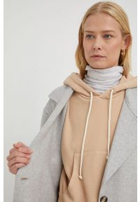 AMERICAN VINTAGE - American Vintage płaszcz wełniany kolor szary przejściowy oversize. Kolor: szary. Materiał: wełna. Styl: vintage #5