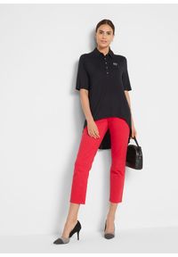 bonprix - Spodnie ze stretchem 7/8. Kolor: czerwony. Materiał: materiał #3