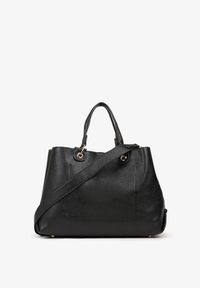 Born2be - Czarna Dwukomorowa Torebka Typu Shopper Ozdobiona Metalicznymi Aplikacjami Adorrive. Kolor: czarny. Wzór: aplikacja. Dodatki: z aplikacjami. Styl: elegancki #4