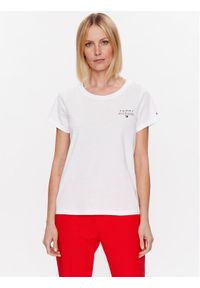 TOMMY HILFIGER - Tommy Hilfiger T-Shirt UW0UW04525 Biały Relaxed Fit. Kolor: biały. Materiał: bawełna