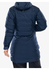 Płaszcz puchowy damski Rab Valiance Parka. Kolor: niebieski. Materiał: puch