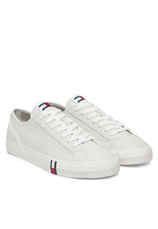 Tommy Jeans Sneakersy Archive Vulc. Y2K Long Lace EM0EM01676 Écru. Materiał: skóra