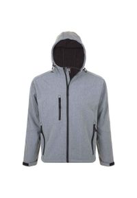 SOL'S - Męska Kurtka Soft Shell Replay Z Kapturem. Typ kołnierza: kaptur. Kolor: szary. Sport: turystyka piesza #1