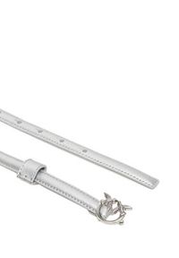 Pinko - PINKO Pasek Damski Love Berry H1 Belt AI 25-26 PLT01 102148 A0F1 Srebrny. Kolor: srebrny. Materiał: skóra #3