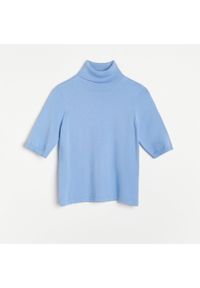 Reserved - Lekki sweter z golfem - Niebieski. Typ kołnierza: golf. Kolor: niebieski #1