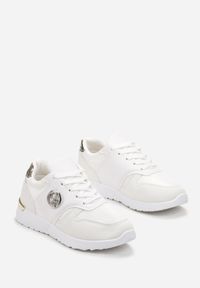 Born2be - Białe Sneakersy z Metalicznymi Wstawkami Essme. Nosek buta: okrągły. Zapięcie: sznurówki. Kolor: biały. Materiał: materiał. Obcas: na obcasie. Wysokość obcasa: niski #5