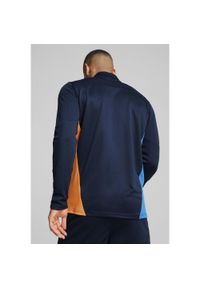 Puma - Męska bluza treningowa Olympique Marsylia z zamkiem 1/4 PUMA. Kolor: żółty, pomarańczowy, wielokolorowy, niebieski. Sport: fitness