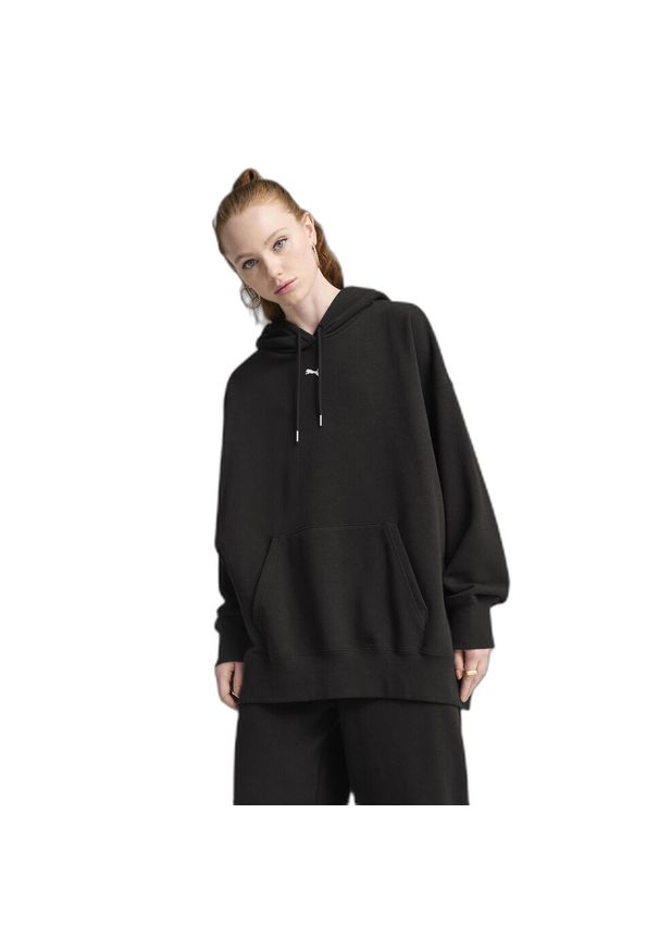 Damska bluza oversize z kapturem Puma Essentials TR. Typ kołnierza: kaptur. Kolor: czarny