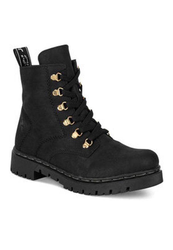 Rieker Trzewiki Y2422-00 Czarny. Kolor: czarny. Materiał: materiał