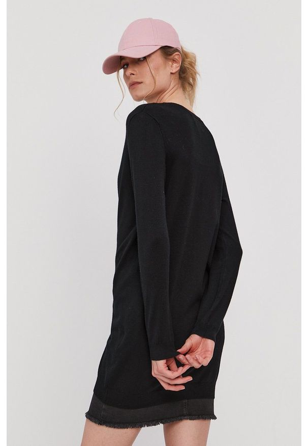 Pieces Sweter damski kolor czarny. Okazja: na co dzień. Kolor: czarny. Materiał: materiał, dzianina, wiskoza. Długość rękawa: długi rękaw. Długość: długie. Styl: casual