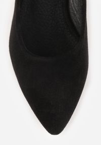 Born2be - Czarne Czółenka na Obcasie ze Skórzaną Wkładką ze Szpiczastym Noskiem Tialitha. Okazja: na spotkanie biznesowe. Nosek buta: szpiczasty. Kolor: czarny. Materiał: skóra. Obcas: na obcasie. Styl: klasyczny, biznesowy. Wysokość obcasa: średni #8