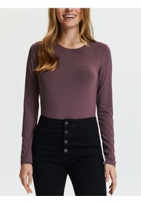 Sinsay - Koszulka z długimi rękawami - fioletowy. Kolor: fioletowy. Długość rękawa: długi rękaw. Długość: długie #1
