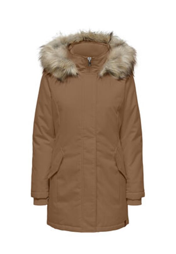 only - ONLY Parka 15300633 Brązowy Regular Fit. Kolor: brązowy. Materiał: syntetyk