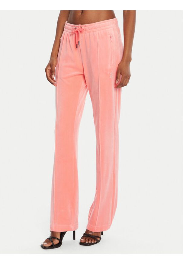 Juicy Couture Spodnie dresowe Tina JCAPW045 Pomarańczowy Regular Fit. Kolor: pomarańczowy. Materiał: syntetyk
