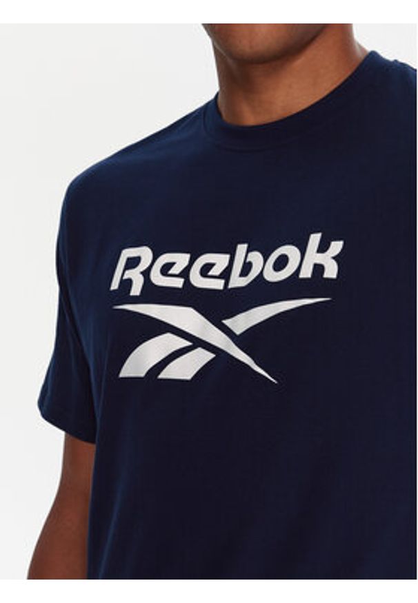Reebok T-Shirt RK25141CCM Granatowy Regular Fit. Kolor: niebieski. Materiał: bawełna