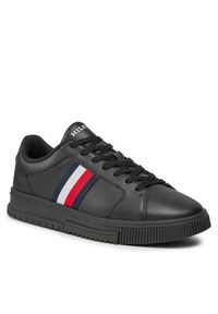 TOMMY HILFIGER - Tommy Hilfiger Sneakersy Supercup Lth Stripes Ess FM0FM04895 Czarny. Kolor: czarny. Materiał: skóra #2