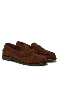 TOMMY HILFIGER - Tommy Hilfiger Mokasyny Classic Hilfiger Suede Loafer FM0FM05363 Brązowy. Kolor: brązowy. Materiał: skóra, zamsz #4