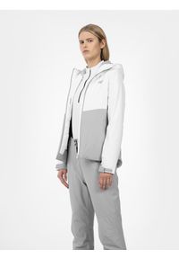 4f - Kurtka narciarska membrana 5 000 damska. Kolor: biały. Materiał: materiał, poliester. Sezon: zima #2