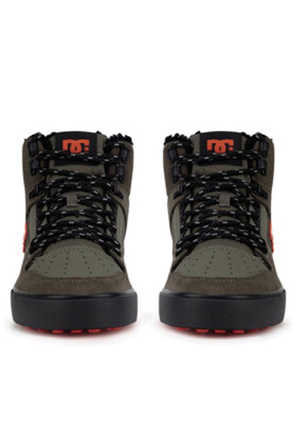 DC Sneakersy PURE HIGH-TOP WC WNT ADYS400047-DOO Zielony. Kolor: zielony. Materiał: zamsz, skóra