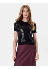 Guess Sweter W5YR21 Z3E70 Czarny Regular Fit. Kolor: czarny. Materiał: wiskoza