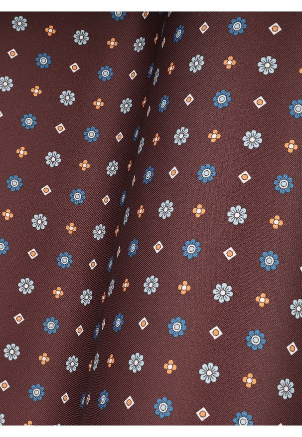 Pako Lorente - PAKO LORENTE – Brązowa poszetka męska paisley. Kolor: brązowy. Materiał: poliester. Wzór: paisley