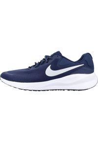 Buty do biegania męskie Nike Revolution 7. Zapięcie: sznurówki. Kolor: biały, niebieski, wielokolorowy. Materiał: syntetyk, tkanina, materiał. Szerokość cholewki: normalna. Model: Nike Revolution