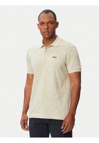 BOSS Polo Swing 50564801 Beżowy jasny Regular Fit. Typ kołnierza: polo. Kolor: beżowy. Materiał: bawełna #1
